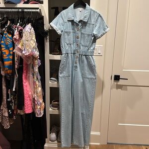 Flare denim jumpsuitt